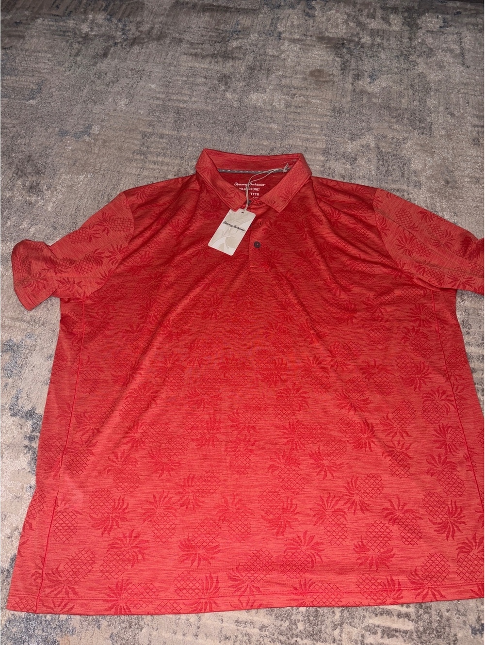 Tommy Bahama Island Zone Red Pineapple nwt Print Polo Shirt LT/TTG